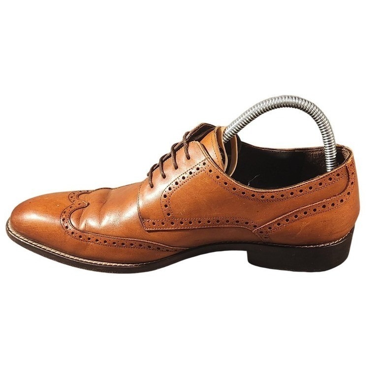 Mezlan Shoes Mens Size 8.5 Brown Leather Wingtip Oxford Brogue Dress Spain